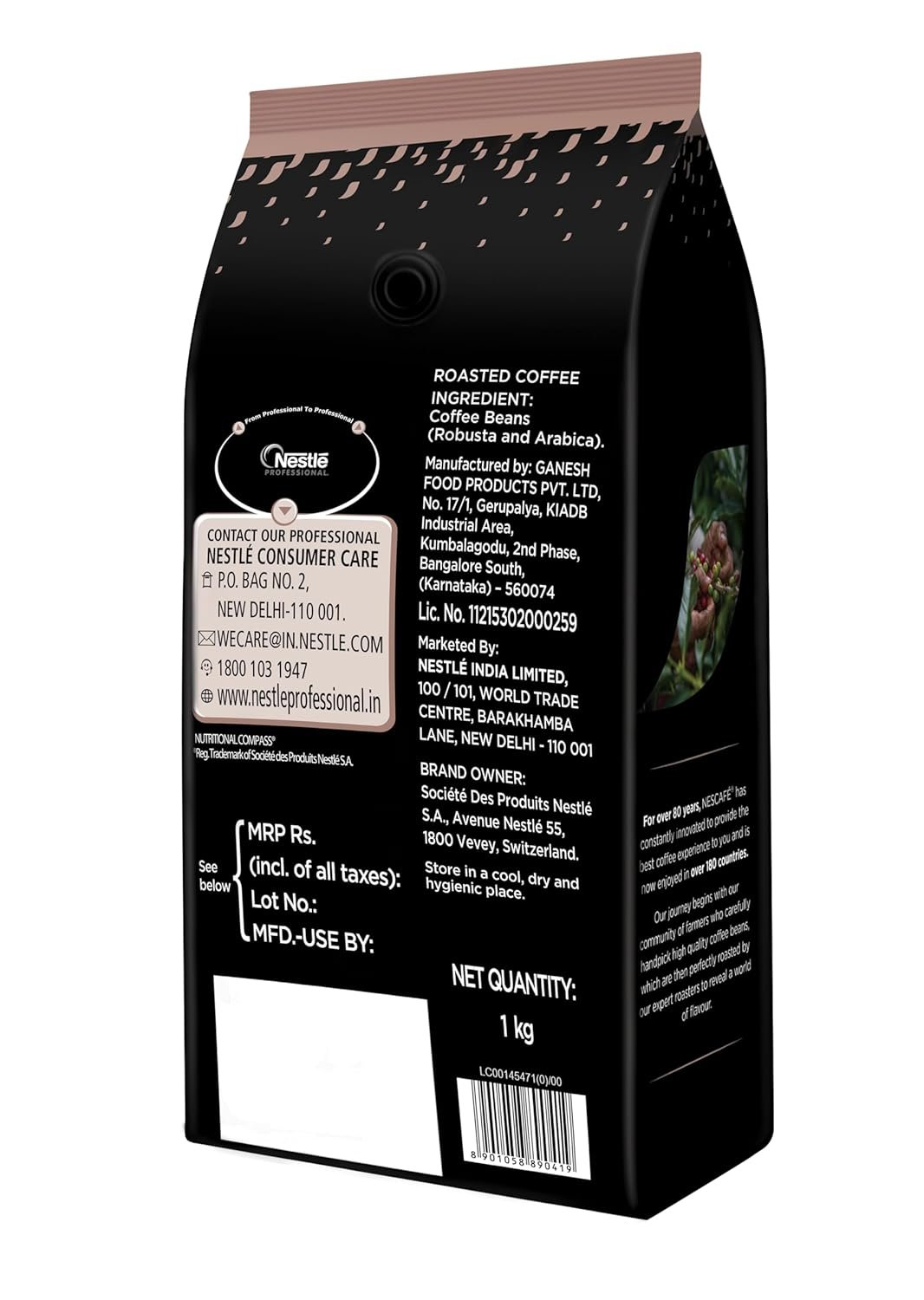 Nescafe Intenso Whole Roasted Coffee Beans, Arabica and Robusta Blend, 1kg, Bag - Image 8